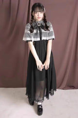 Sweet Short Sleeves Multi-Layered Lace Slim Jirai Kei Lolita Dress 4 Colors - Product - 8
