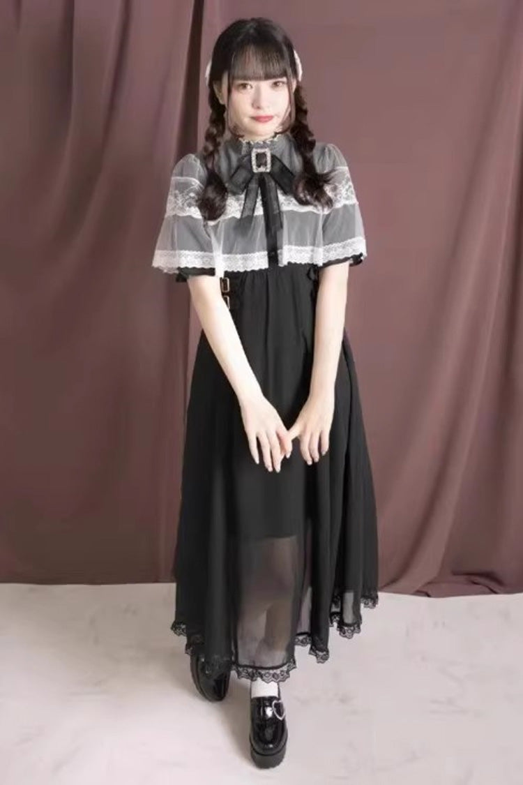 Sweet Short Sleeves Multi-Layered Lace Slim Jirai Kei Lolita Dress 4 Colors - Product - 8
