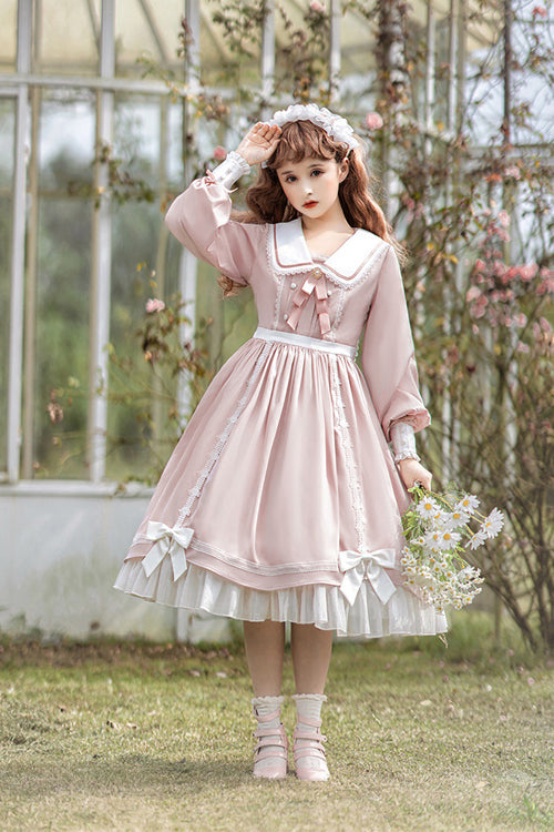 Doll Collar Lantern Sleeves High Waist Sweet Lolita OP Dress - Product - 4