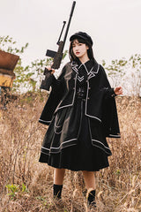 Black Military Style Loyalist Chariot Gothic Lolita Dress - Product - 2