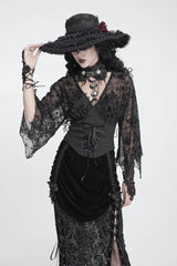 Black Lace Women's Gothic Floral Tassels Neckwear - Product - 10
