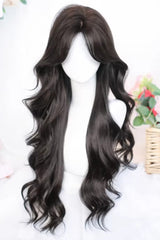 Black Tea Brown Big Wavy Long Hair Versatile Sweet Lolita Wig - Black-Tea-Brown - 1