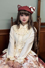 [Fox Band] Long Sleeves Ruffle Lace Sweet Lolita Blouse 3 Colors - Product - 5
