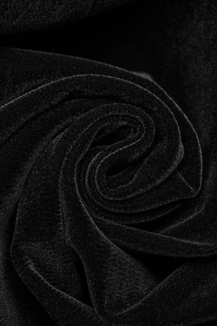 Black Long Puff Sleeves Floral Embroidery Women's Gothic Coat - Product - 5