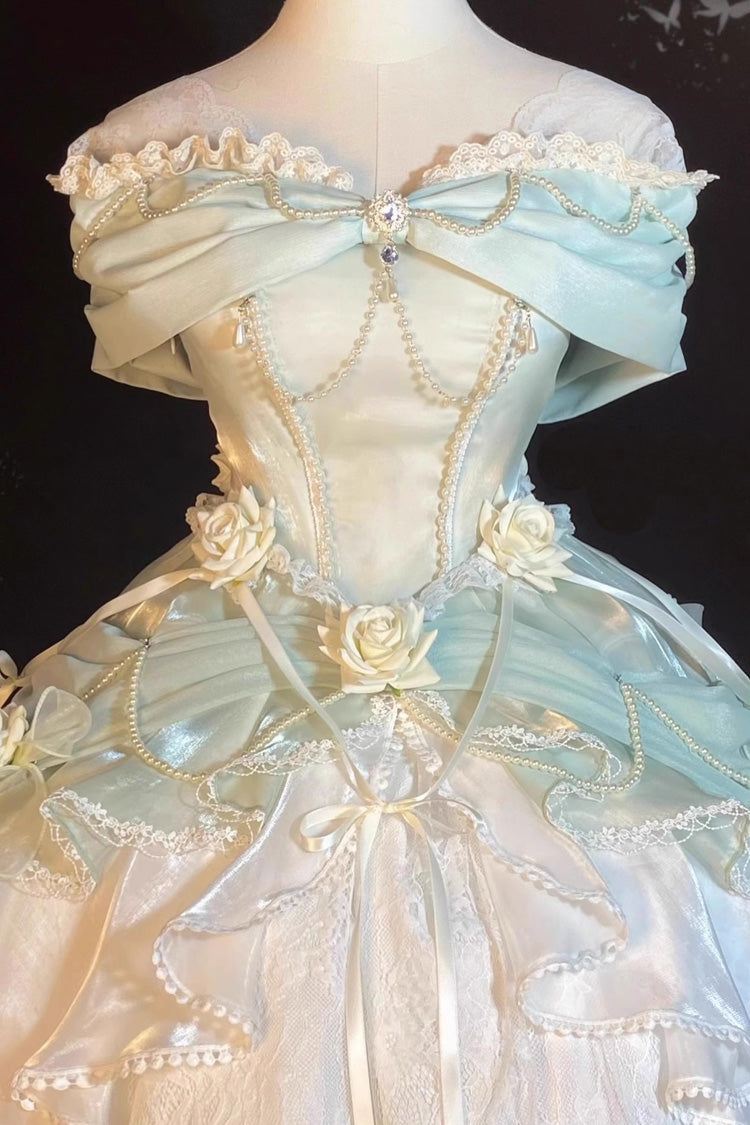 Green Hanayome Cardigan Elegant Princess Sweet Lolita Strapless Dress - Product - 4