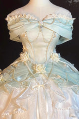 Green Hanayome Cardigan Elegant Princess Sweet Lolita Strapless Dress - Product - 4
