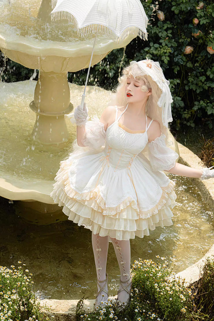 White Gorgeous French Court Ruffle Princess Sweet Tiered (Dress Only) detail view 4