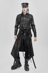 Black D-ring Buckle Zipper Men's Punk Skirt - Product - 6