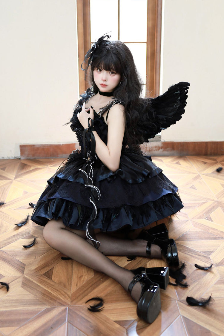 Wings Arrival Multi-layer Ruffle Bowknot Ballet Style Sweet Elegant Lolita Jsk Dress 3 Colors - Product - 17