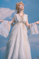 White [Ragnarok] Sleeveless Embroidery Sweet Elegant Lolita Jsk Dress - Product - 5