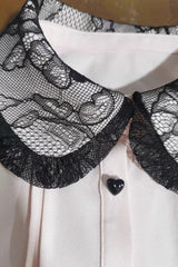 Doll Collar Short Sleeves Bowknot Sweet Jirai Kei Japanese Lolita Blouse 4 Colors - Product - 8