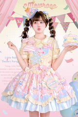 Multi-Color Multi-layer Party Bunny Cat Print Bowknot Sweet Lolita Jsk Dress - Product - 7