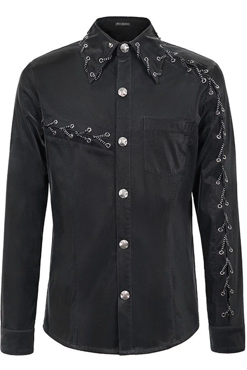 Black Rock Drawstring Mens Punk Blouse - Product - 5