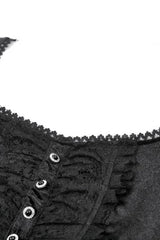 Black Square Collar Multi-Layered Lace Long Flared Sleeves Women's Gothic Palace Velvet Top - Product - 12
