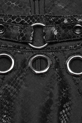 Black Snake Print Metal Ring Decoration Hollow Womens Steampunk Vest - Product - 5