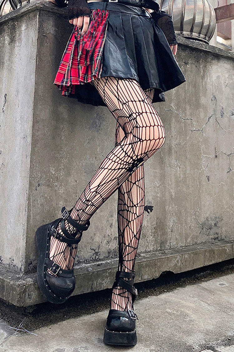 Black Skull Hollow Halloween Gothic Stockings - Product - 2