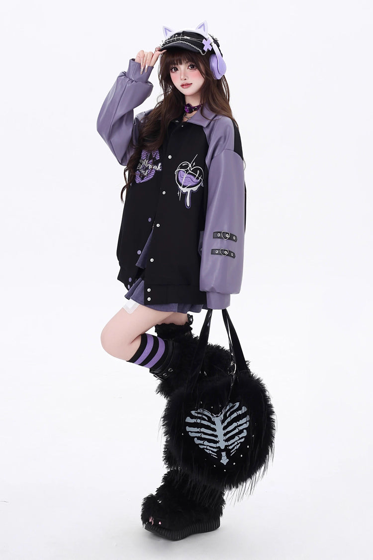 Long Sleeves Embroidery Stitching Gothic Japanese Jirai Kei Coat 2 Colors - Product - 7