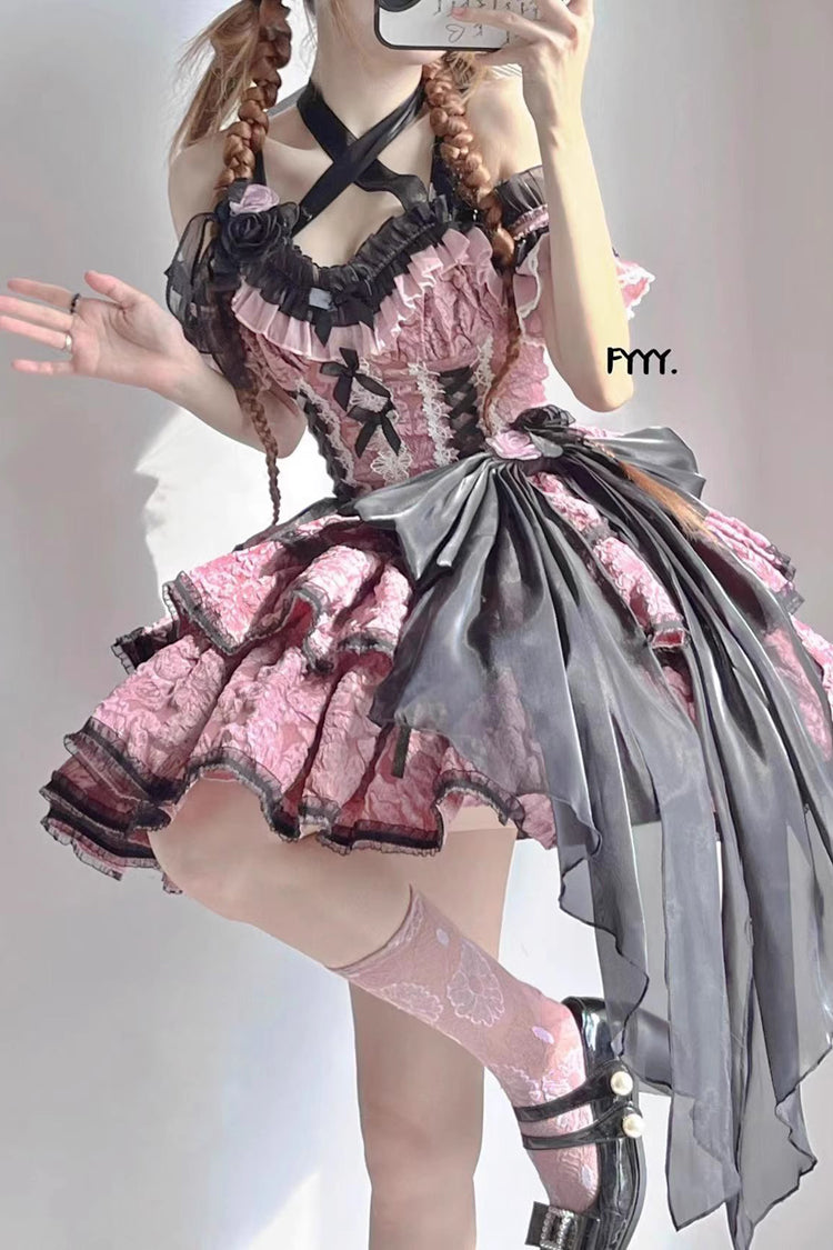 Pink Medea Kiss Gothic Lolita JSK Tiered Dress - Product - 4