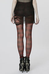 Plaid Print Slim Sheer Women's Steampunk Leggings 2 Colors - Product - 9