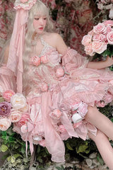 Gem Princess Fish Bone Detached Hime Sleeves Sweet Lolita Princess Dress Set 2 Colors - Product - 11