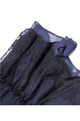 Blue Strap Big Bow Streamer Super Cool Stitching Lace Suspender Women's Gothic Dress - Product - 9