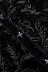 Black Stand Collar Floral Print Stitching Mens Gothic Blouse - Product - 6