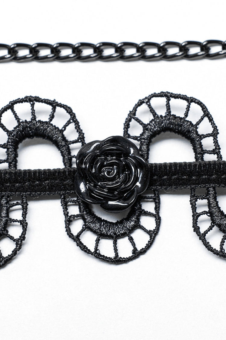 Black Rose Snakelike Hollow Women's Gothic Choker - Product - 7
