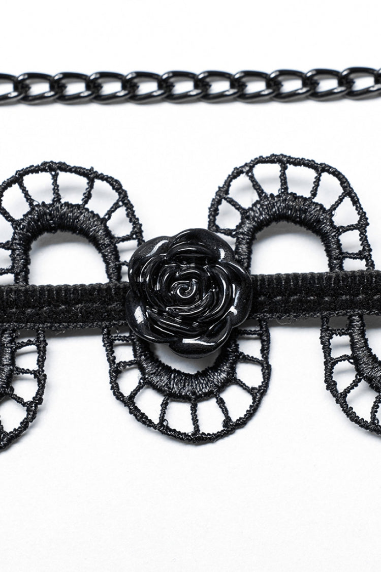 Black Rose Snakelike Hollow Women's Gothic Choker - Product - 7