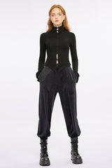 Black Long Sleeves Scream Hem Women's Gothic T-Shirt - Product - 5