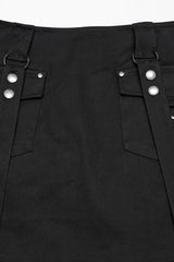 Black Halterneck Women's Punk Tank Top with Skirt Set - Product - 8