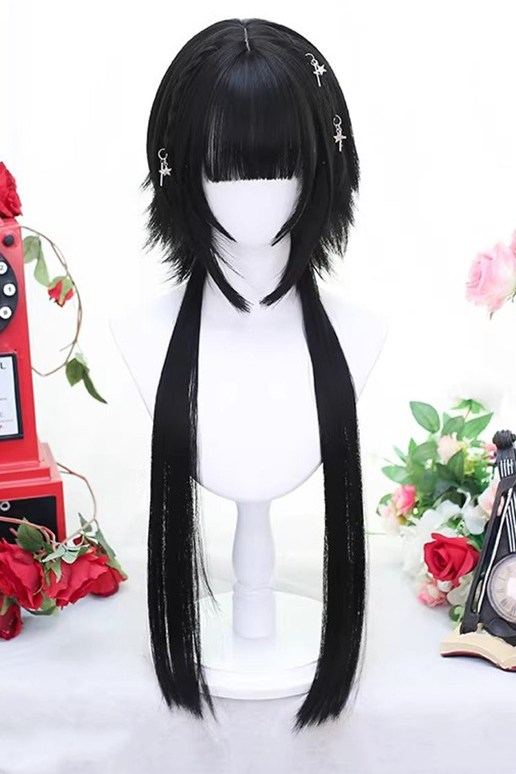 Japanese Style Highlight Trendy Girl Long Braid Sweet Lolita Wig 4 Colors - Natural-Black - 2