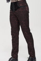 ine Gothic Glossy Pattern Drawstring Lace Decoration Men's Pants - Product - 5