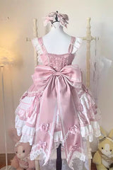 [Beating Heart] Sleeveless Print Ruffle Bowknot Lace Sweet Lolita Dress 3 Colors - Product - 3