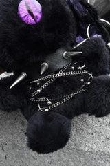 Black/Purple [Demon Bunny One-Eyed Doll] Chain-Decorated Gothic Lolita Crossbody Bag - Product - 2