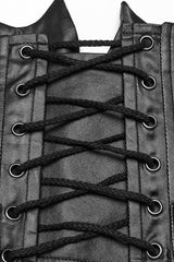 Black Batlike Stitching Zipper Women's Punk Underbust Corset - Product - 8