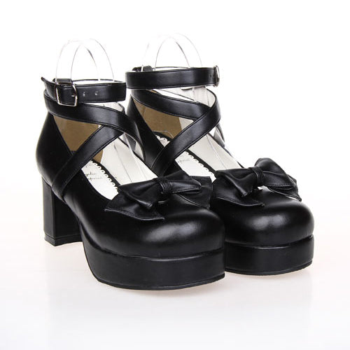 Bowknot Princess Round-toe Lolita High Heel Shoes - Product - 4