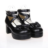 Bowknot Princess Round-toe Lolita High Heel Shoes - Product - 4