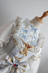 Blue Hanayome Bowknot Princess Multi-Layer Ruffled Sweet Lolita JSK Dress - Product - 2