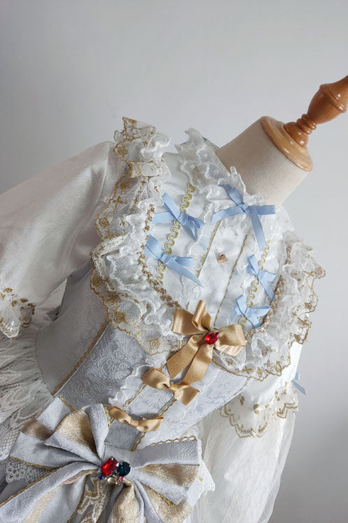 Blue Hanayome Bowknot Princess Multi-Layer Ruffled Sweet Lolita JSK Dress - Product - 2