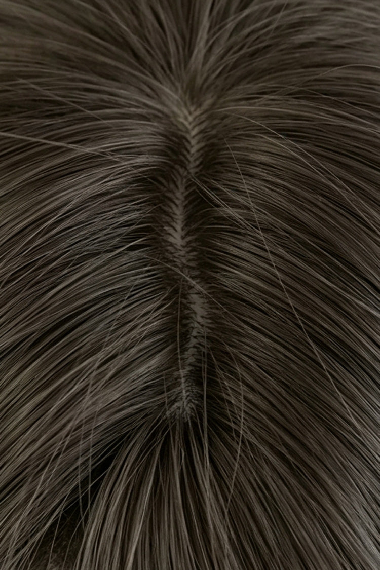 Cool Brown Natural Fluffy Long Layered Straight Sweet Lolita Wig with Air Bangs - Product - 4