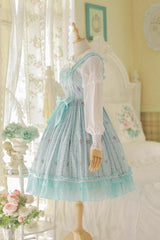Flower Wall Print Ruffle Bowknot Sweet Lolita Dress 2 Colors - Product - 4