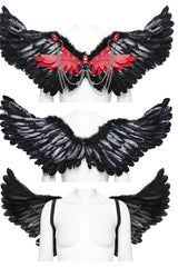Artificial Leather Stitching Women's Steampunk Feather Wing Harness 2 Colors - Product - 12