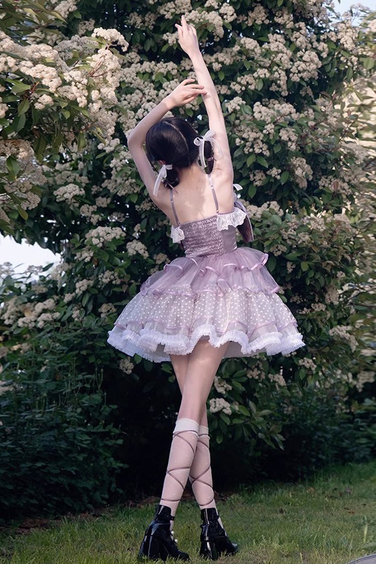 Purple Star Trail Star Yarn Multi-Layer Ballet Sweet Lolita Jsk Dress - Product - 7