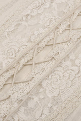 Apricot Short Sleeves Multi-Layered Ruffled Lace Women's Steampunk Slip Graduation Dress - Product - 14