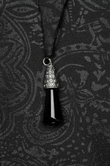 Black Mesh Lapel Collar Lace Jacquard Womens Gothic Cloak - Product - 7