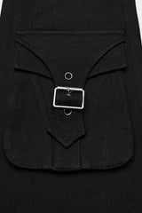 Black Adjustable Waist Irregular Metal Buckle Women's Steampunk Skirt - Product - 6