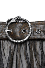 Ruffle Mesh Buckle Women's Steampunk Long Overskirt 3 Colors - Product - 21