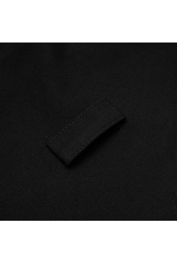 Black Lapel Metal Buckle Belt Collect Waist A-Shape Hem Women's Punk Dress - Product - 7