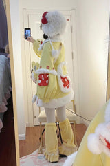 Yellow [Mushroom House] Long Sleeves Embroidery Bowknot Sweet Lolita Coat - Product - 14