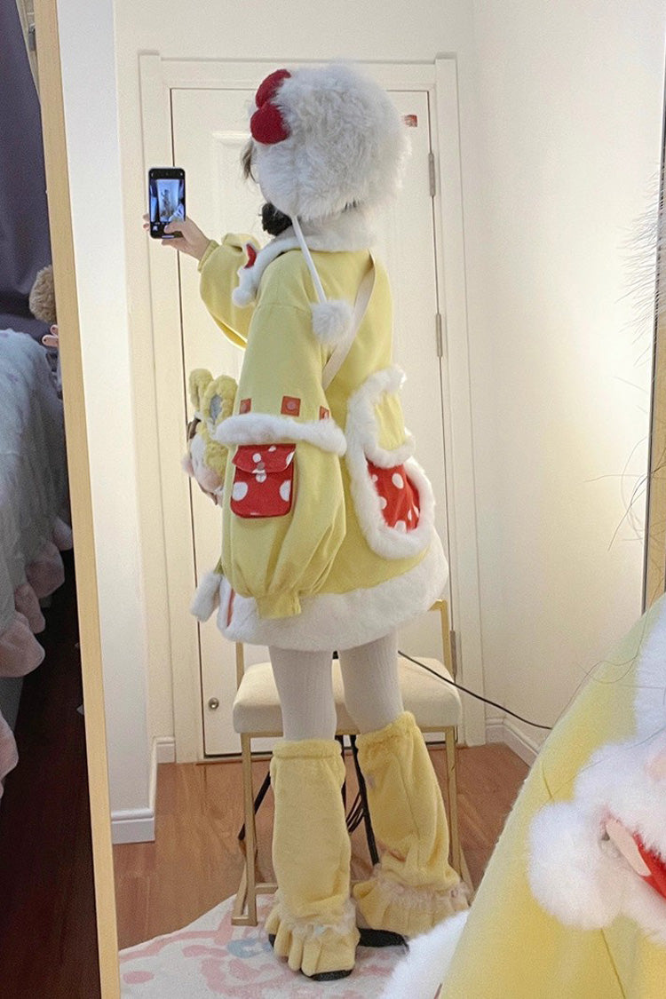 Yellow [Mushroom House] Long Sleeves Embroidery Bowknot Sweet Lolita Coat - Product - 14